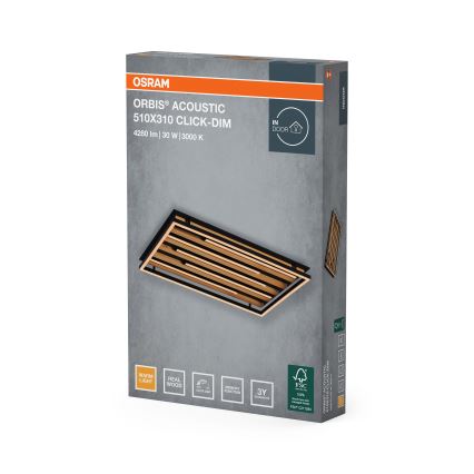 Osram - Lampă de tavan LED reglabilă ORBIS ACOUSTIC LED/30W/230V 51x31 cm pin