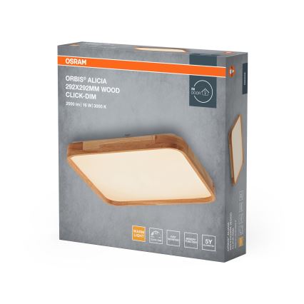 Osram ORBIS ALICIA – plafonier LED dimabil, 16 W, 230 V, 29,2 x 29,2 cm, bej