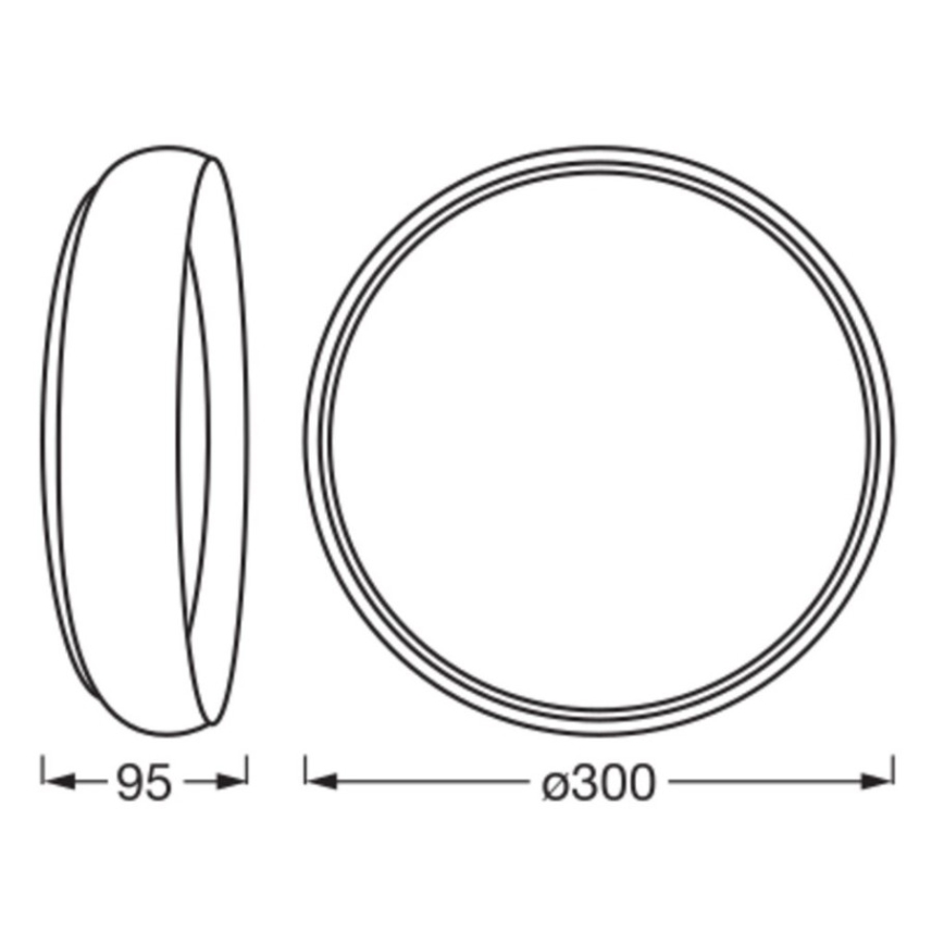 Osram - Plafonieră LED dimmabilă ORBIS LIVIA, 16W, 230V, Ø 30 cm, negru/alb