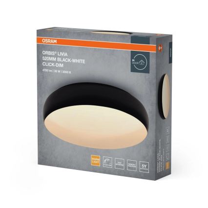 Osram - Plafonieră LED reglabilă ORBIS LIVIA LED/36W/230V, Ø 52 cm, negru/alb