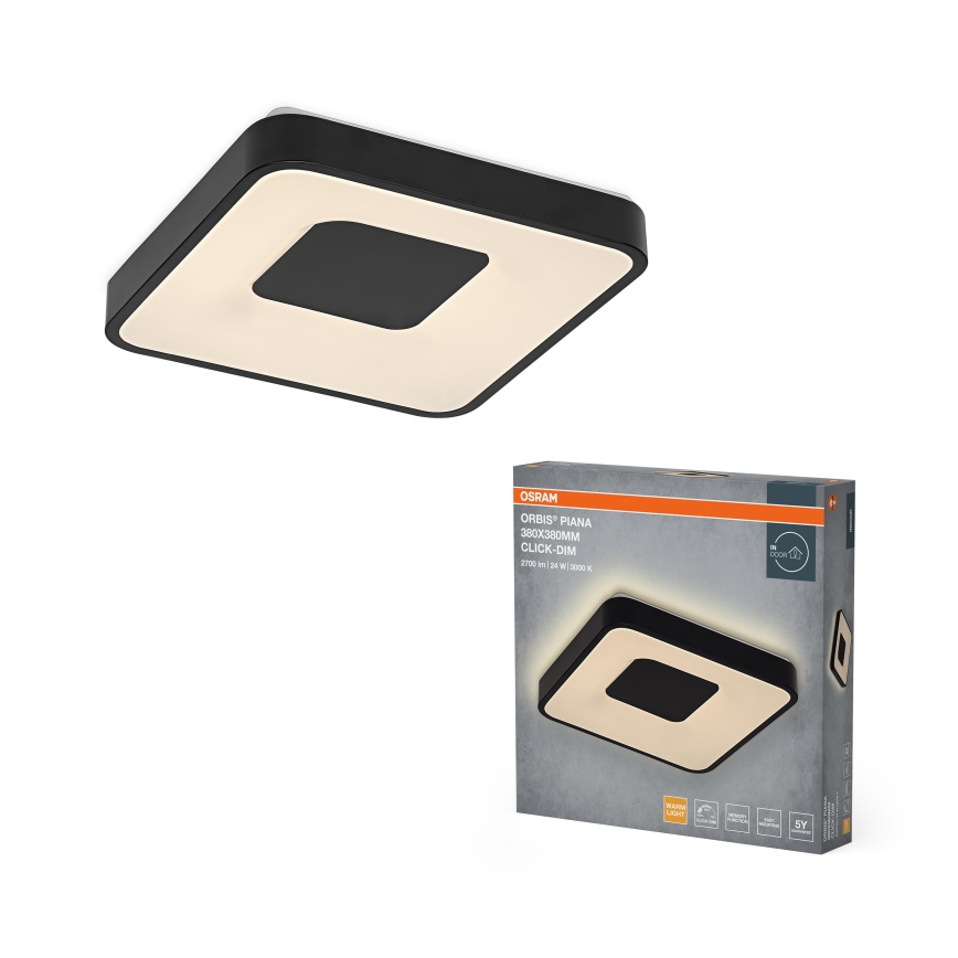 Osram - Plafonieră LED dimabilă ORBIS PIANA LED/24W/230V 38x38 cm neagră
