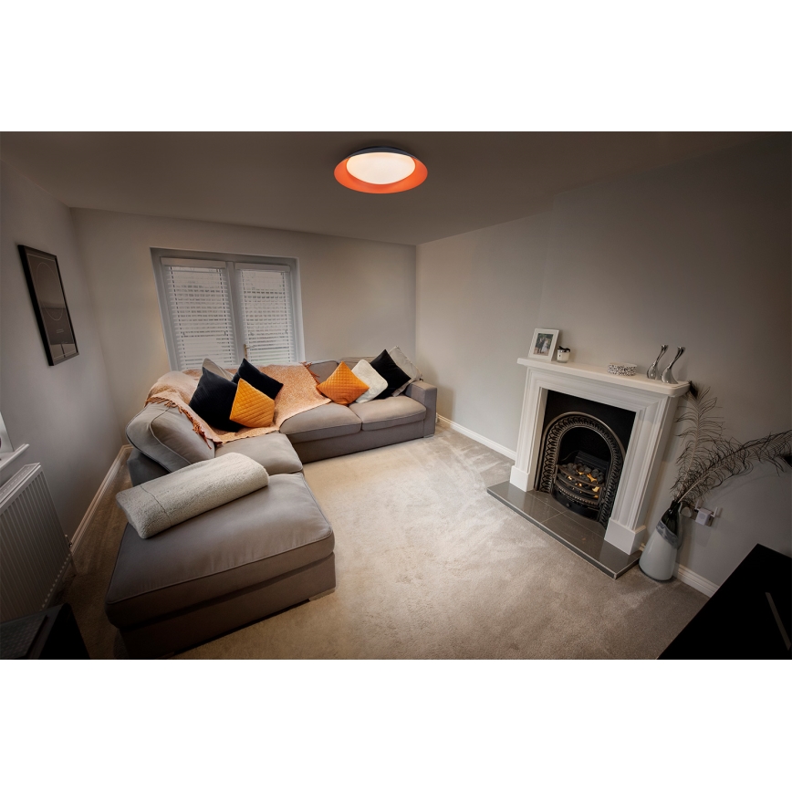 Osram - Plafonieră LED dimabilă ORBIS PLATE, 19W/230V, Ø 31 cm, portocaliu/negru