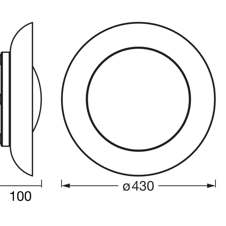 Osram - plafonieră LED dimabilă ORBIS PLATE, 35W/230V, Ø 43 cm, portocaliu/negru