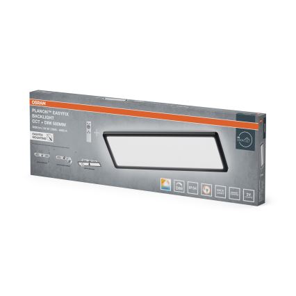Osram - plafonieră de baie cu LED reglabilă PLANON EASYFIX LED/24W/230V 2600-6000K 20x58 cm IP54 neagră + telecomandă