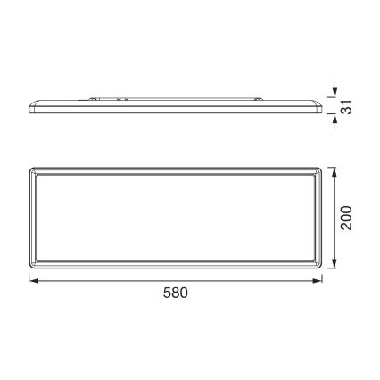 Osram - plafonieră de baie cu LED reglabilă PLANON EASYFIX LED/24W/230V 2600-6000K 20x58 cm IP54 neagră + telecomandă