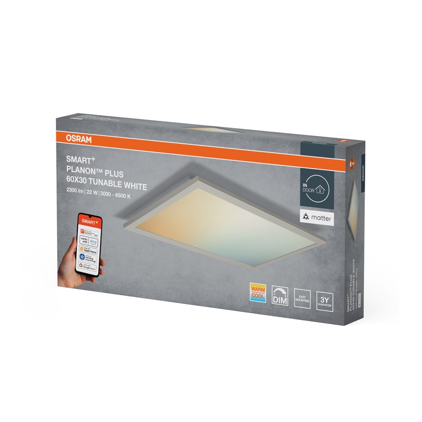 Osram - Plafonieră LED SMART+ PLANON, dimabilă, 22W/230V, 60x30 cm, 3000-6500K, Wi-Fi