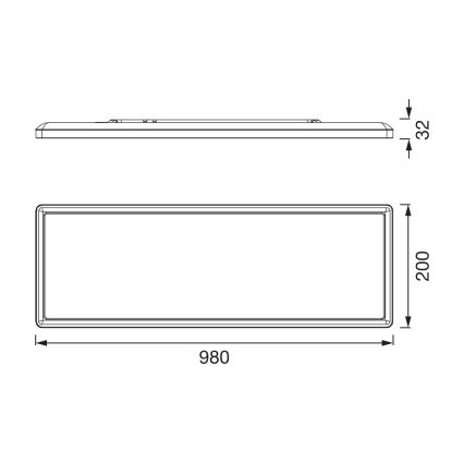Osram - Plafonieră LED dimerizabilă pentru baie PLANON EASYFIX LED/30W/230V 2600-6000K 20x98 cm IP54 neagră + telecomandă
