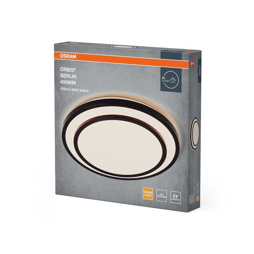 Osram - Plafonieră LED ORBIS BERLIN, 36W, 230V, Ø 49,2 cm, negru