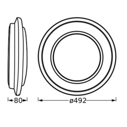 Osram - Plafonieră LED ORBIS BERLIN, 36W, 230V, Ø 49,2 cm, negru