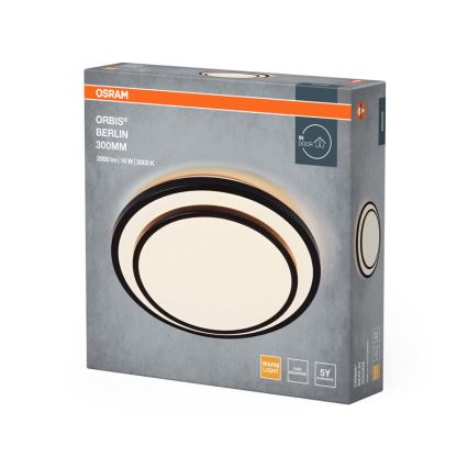 Osram - Plafonieră LED ORBIS BERLIN LED/16W/230V, diametru 29,3 cm, neagră