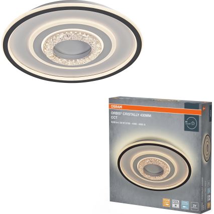 Osram - Plafonieră LED ORBIS CRISTALLY LED/50W/230V 2700/4000/6000K Ø 43 cm alb/negru