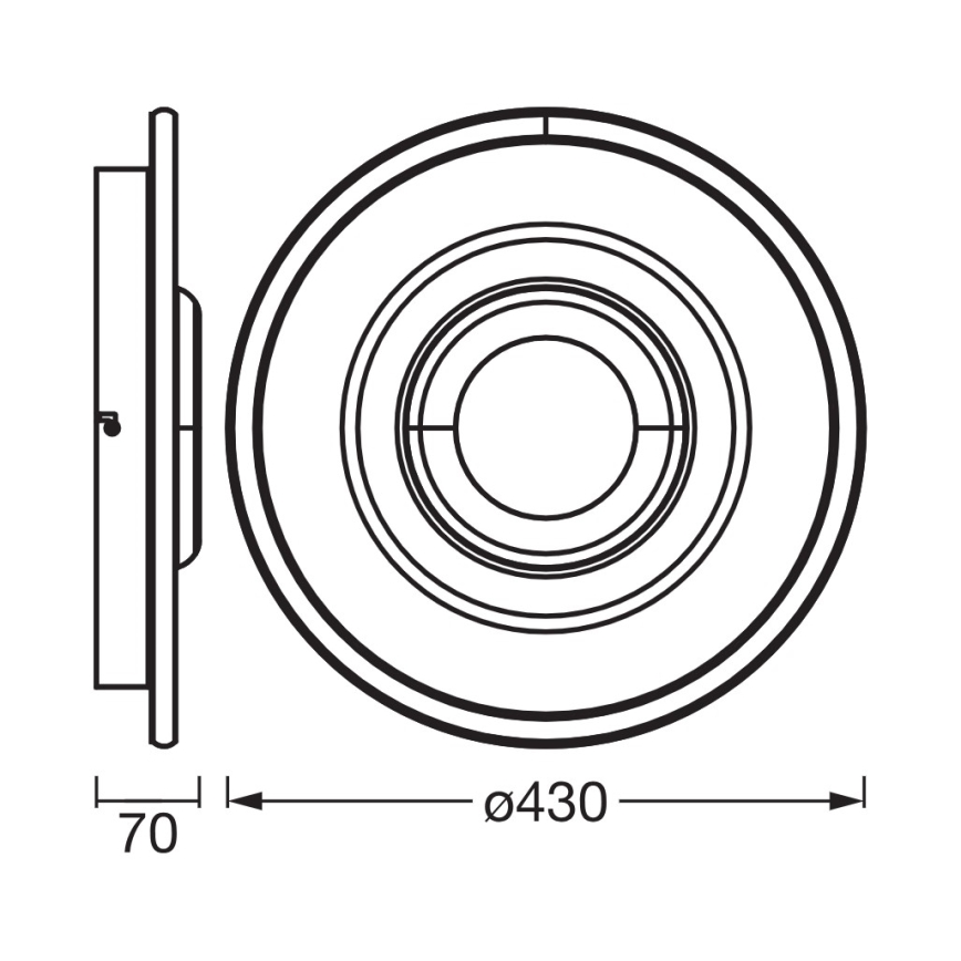 Osram - Plafonieră LED ORBIS CRISTALLY LED/50W/230V 2700/4000/6000K Ø 43 cm alb/negru
