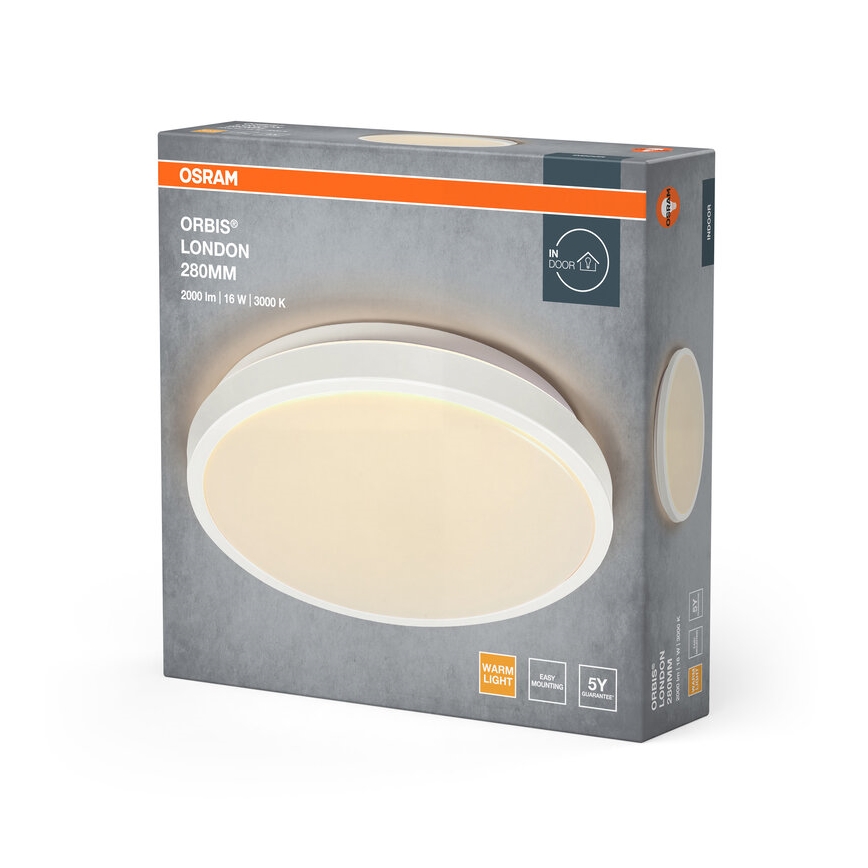 Osram - Plafonieră LED ORBIS LONDON, 16 W, 230 V, Ø 28 cm, albă