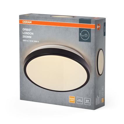 Osram - Plafonieră LED ORBIS LONDON, 16 W, 230 V, Ø 28 cm, negru