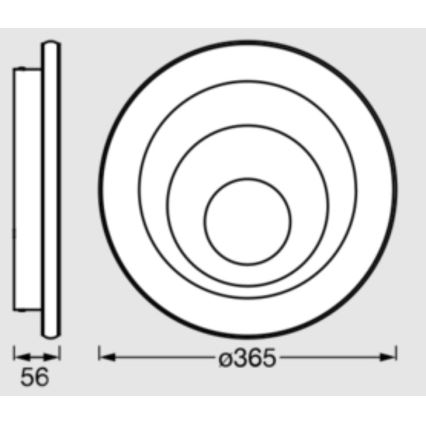 Osram - Plafonieră LED ORBIS SPIRAL, 38 W, 230 V, Ø 36,5 cm, albă