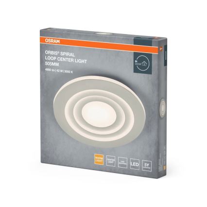 Osram - Plafonieră LED ORBIS SPIRAL, 42 W, 230 V, Ø 50,5 cm, albă