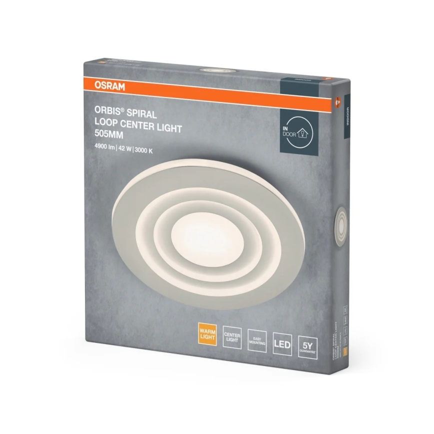 Osram - Plafonieră LED ORBIS SPIRAL, 42 W, 230 V, Ø 50,5 cm, albă