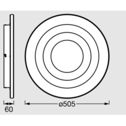 Osram - Plafonieră LED ORBIS SPIRAL, 42 W, 230 V, Ø 50,5 cm, albă
