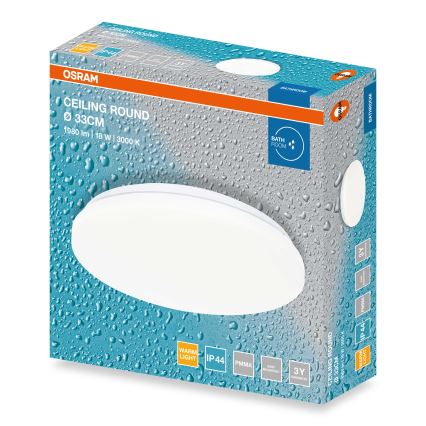 Osram - Plafonieră LED pentru baie CEILING ROUND LED/18W/230V 3000K Ø33 cm IP44 albă