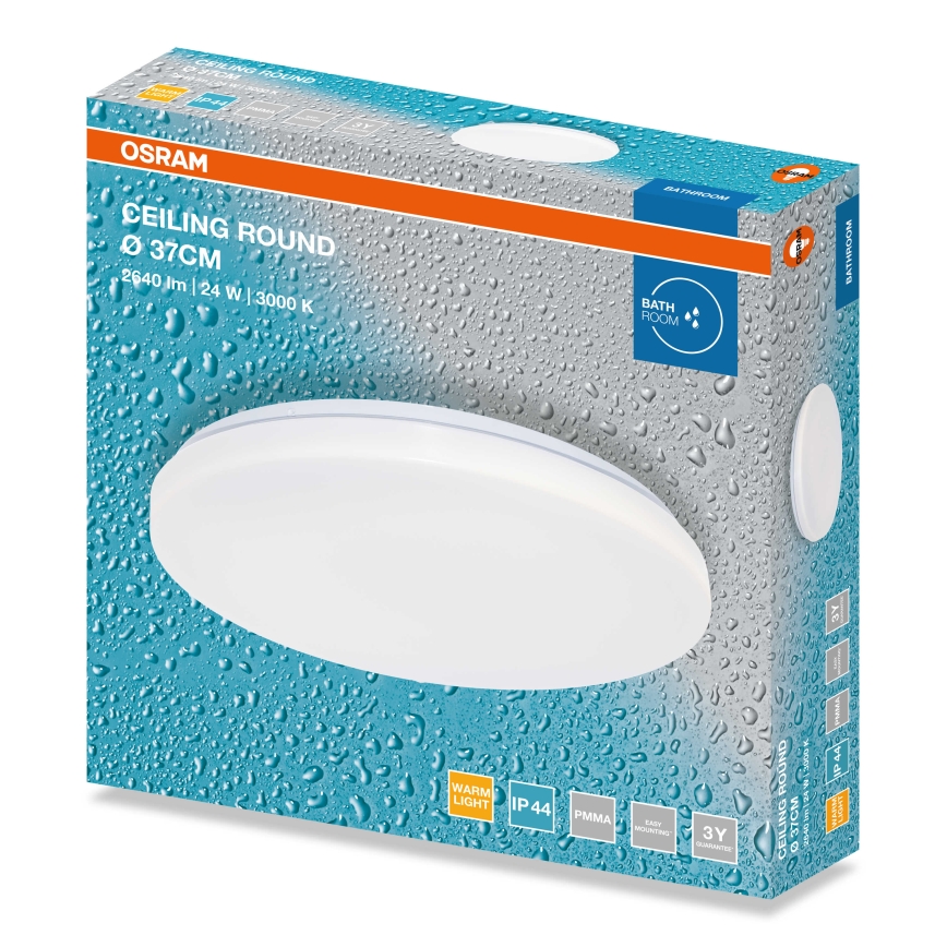 Osram - Plafonieră LED rotundă pentru baie CEILING ROUND LED/24W/230V 3000K Ø 37 cm IP44 albă