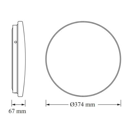 Osram - Plafonieră LED pentru baie CEILING ROUND LED/24W/230V, 4000K, diametru 37 cm, IP44, alb