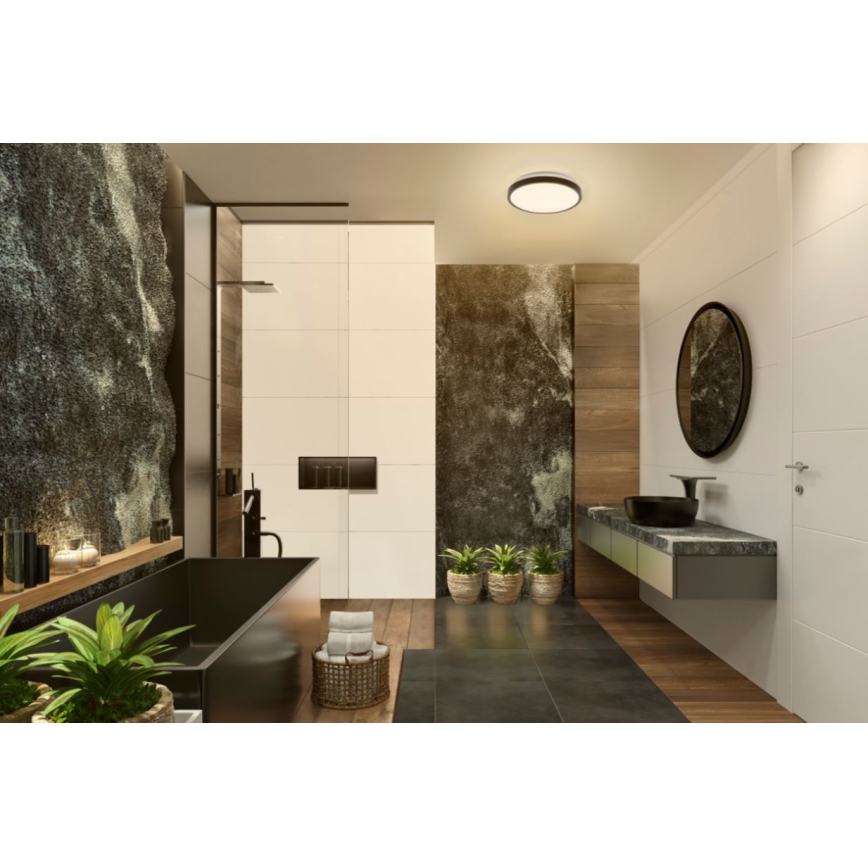 Osram DISC Plafonieră LED pentru baie, 18 W, 230 V, 3000/4000 K, Ø 30 cm, IP44, negru