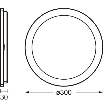 Osram - Plafonieră LED pentru baie ORBIS DISC, 22 W, 230 V, 3000/4000 K, Ø 30 cm, IP44, maro