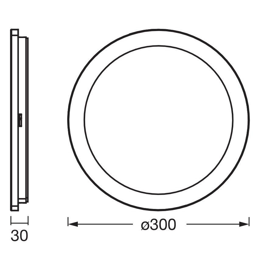 Osram ORBIS DISC Plafonieră LED pentru baie, 22W, 230V, 3000/4000K, Ø 30 cm, IP44, alb