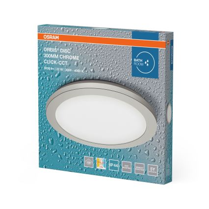 Osram - Plafonieră LED pentru baie ORBIS DISC LED/22W/230V 3000/4000K Ø 30 cm IP44 crom mat