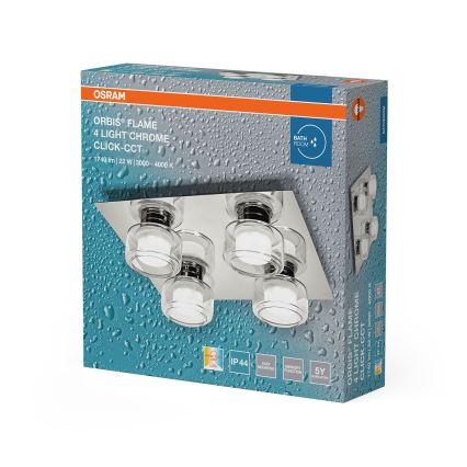 Osram - Plafonieră LED pentru baie ORBIS FLAME 4xLED/5,5W/230V 3000/4000K IP44 crom lucios