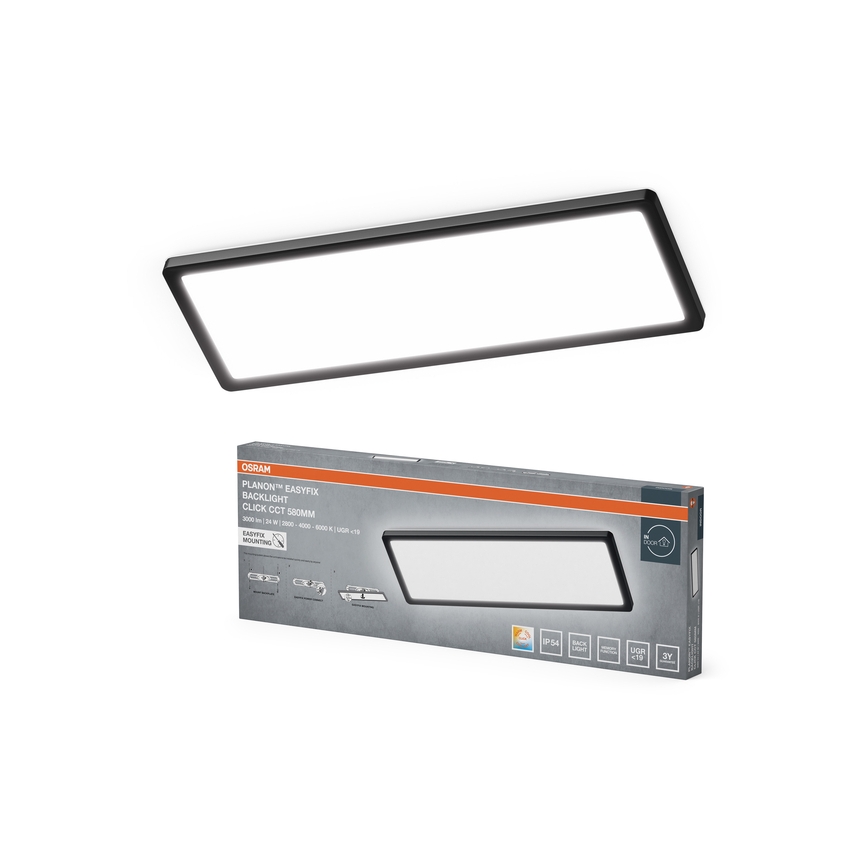 Osram - Plafonieră LED PLANON EASYFIX LED/24W/230V 2800/4000/6000K IP54 neagră