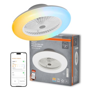 Osram - Plafonieră LED reglabilă cu ventilator SMART+ LED/75W/230V 3000-6500K Wi-Fi + telecomandă