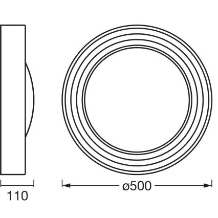 Osram - Plafonieră LED dimabilă ORBIS CONCRETE LED/24,5W/230V, Ø 50 cm, gri/beton