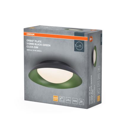 Osram - Plafonieră LED dimabilă ORBIS PLATE LED/19W/230V Ø 31 cm verde/negru