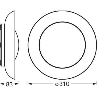 Osram - Plafonieră LED dimabilă ORBIS PLATE LED/19W/230V Ø 31 cm verde/negru