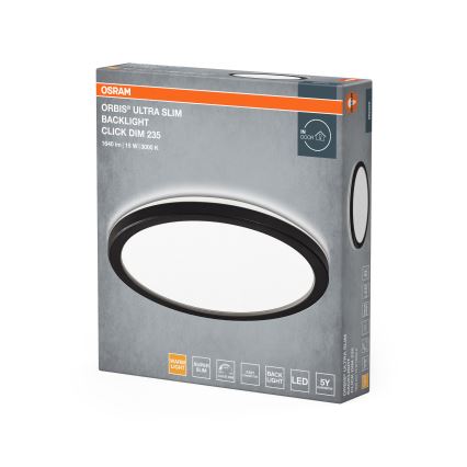 Osram - Plafonieră LED dimabilă ORBIS ULTRA SLIM LED/15W/230V 3000K Ø 23,5 cm neagră