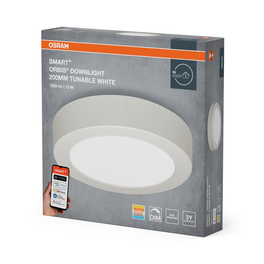 Osram - Downlight LED SMART+ reglabil, 12W/230V, Ø 20 cm, 3000-6500K, Wi-Fi