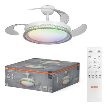 Osram - Plafonieră LED RGB reglabilă cu ventilator CIERZO LED/35W/230V 3000-6500K + telecomandă