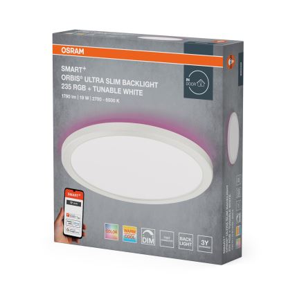 Osram SMART+ ORBIS Plafonieră LED RGBW reglabilă, 19W, 230V, Ø 23,5 cm, 2700-6500K, Wi-Fi