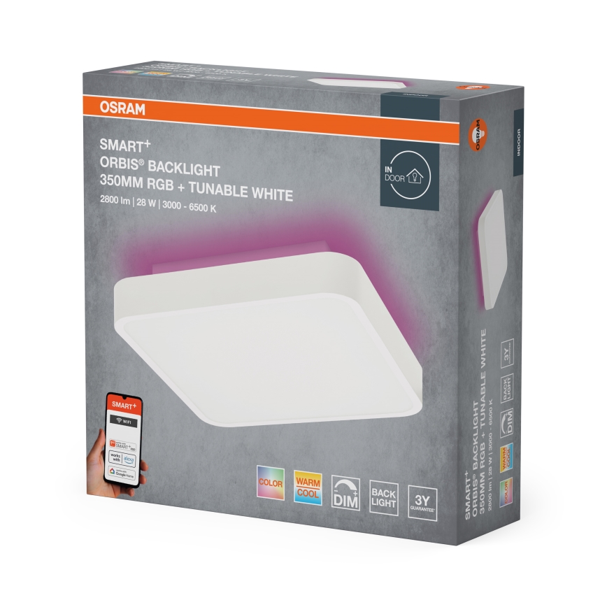 Osram - Lampă de tavan LED RGBW reglabilă SMART+ ORBIS LED/28W/230V 35x35 cm 2700-6500K Wi-Fi