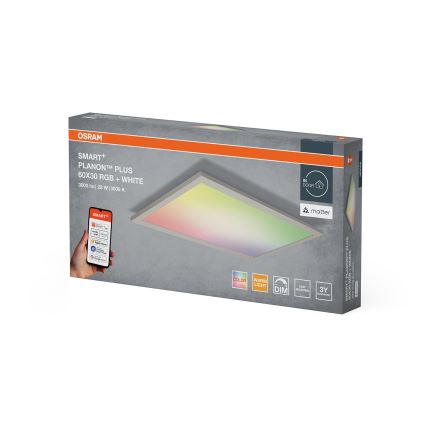 Osram Plafonieră LED SMART+ PLANON RGBW, dimabilă, 28 W, 230 V, 60 x 30 cm, Wi‑Fi