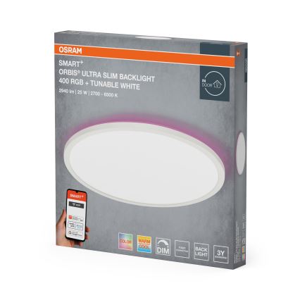 Osram - Plafonieră LED RGBW SMART+ ORBIS, dimabilă, LED/25W/230V, Ø 40 cm, 2700–6500K, Wi-Fi
