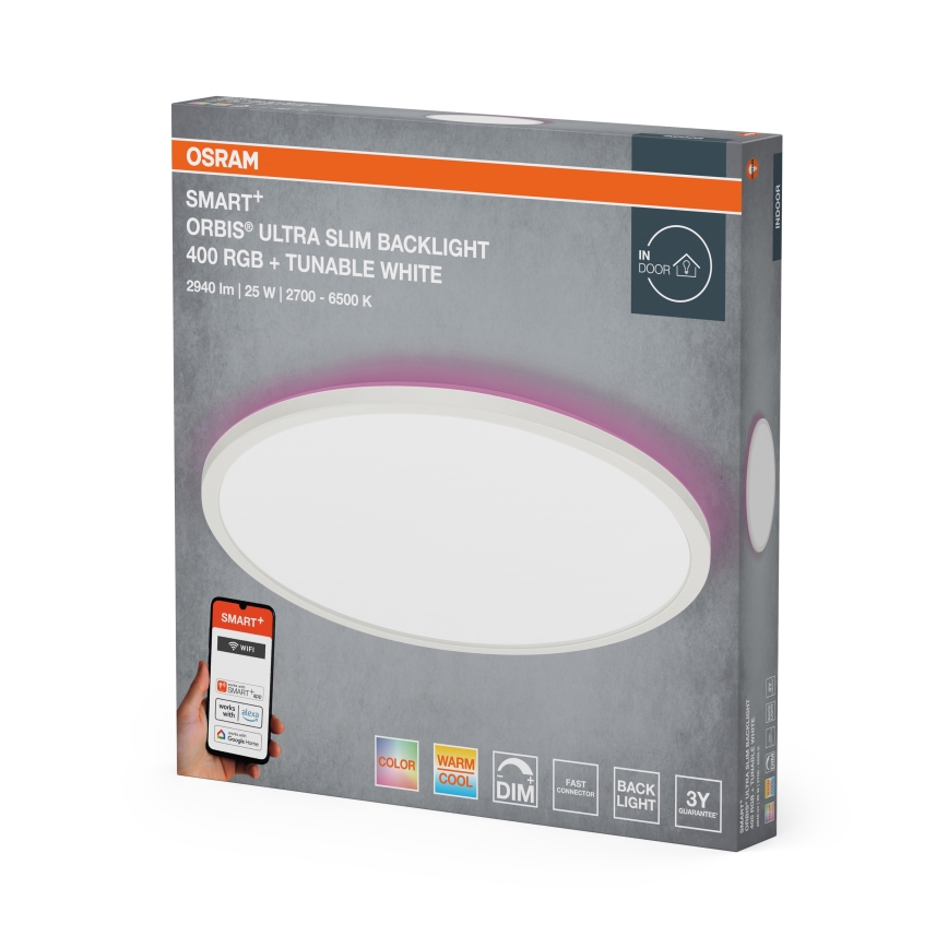 Osram - Plafonieră LED RGBW SMART+ ORBIS, dimabilă, LED/25W/230V, Ø 40 cm, 2700–6500K, Wi-Fi