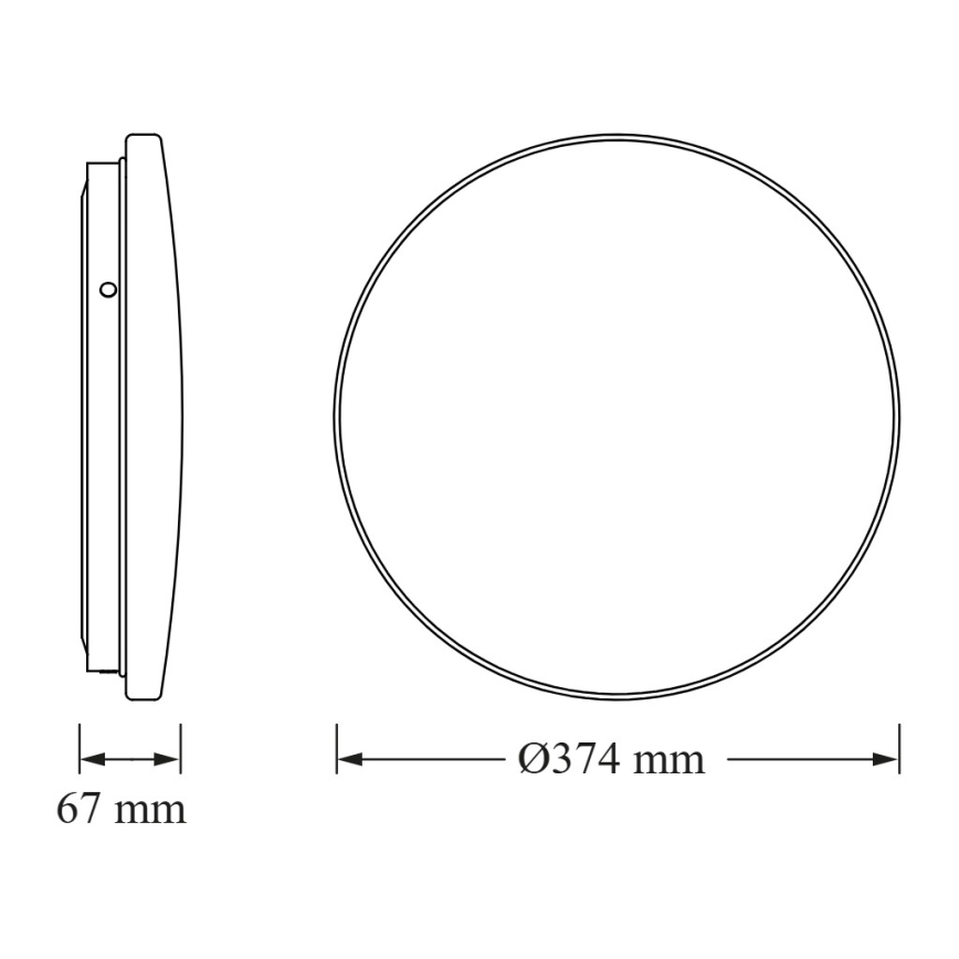 Osram - Plafonieră LED rotundă cu senzor de amurg CEILING ROUND LED/24W/230V 4000K Ø 37 cm alb