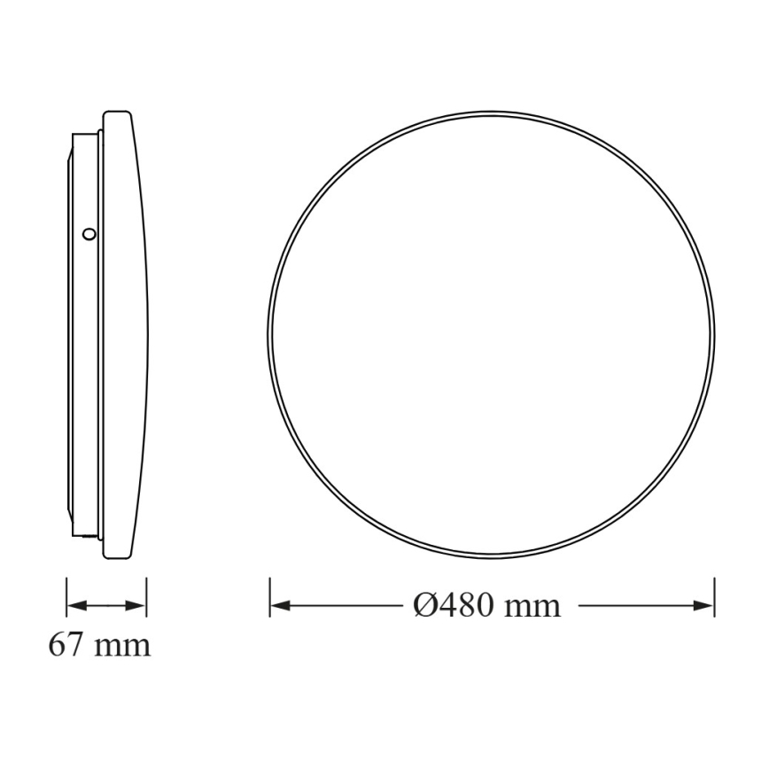 Osram - Plafonieră LED rotundă CEILING ROUND, 36 W, 230 V, 3000 K, Ø 48 cm, albă