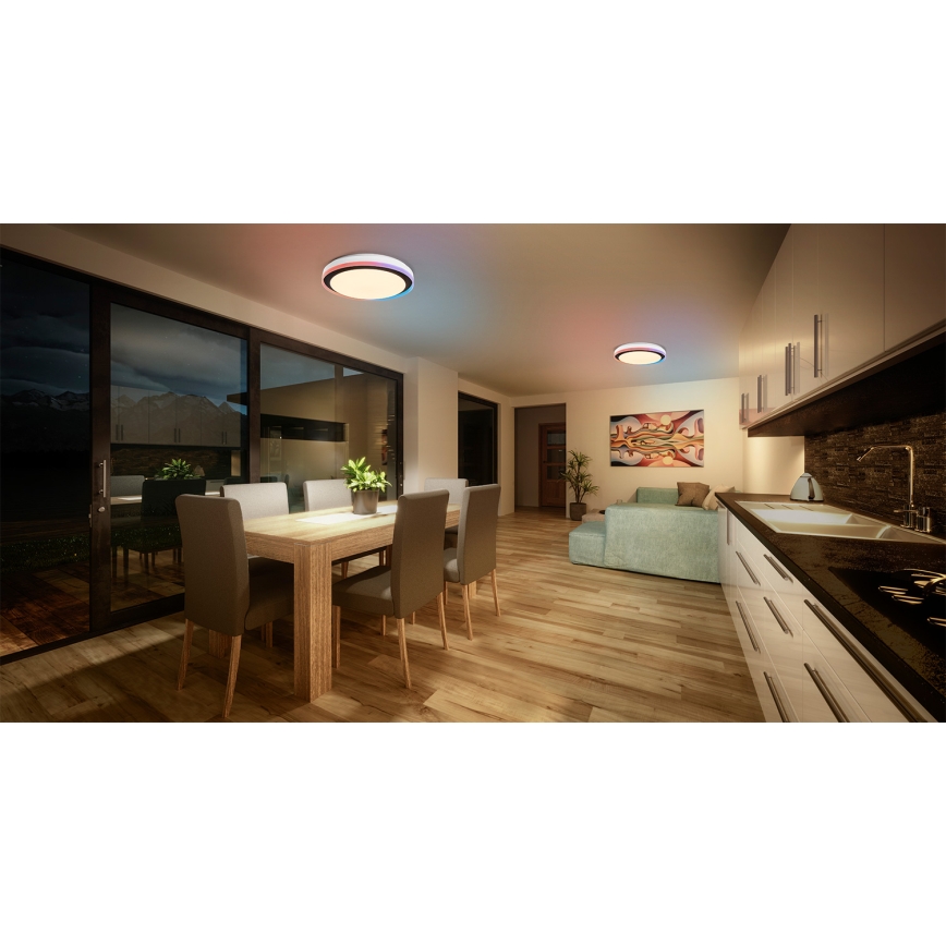 Osram SMART+ MAGIC plafonieră LED RGBW dimabilă, 38W, 230V, Ø 49 cm, negru, 2700-6500K, Wi‑Fi