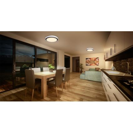 Osram SMART+ MAGIC plafonieră LED RGBW dimabilă, 38W, 230V, Ø 49 cm, negru, 2700-6500K, Wi‑Fi