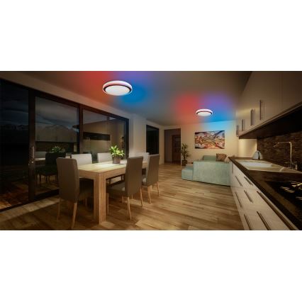 Osram SMART+ MAGIC plafonieră LED RGBW dimabilă, 38W, 230V, Ø 49 cm, negru, 2700-6500K, Wi‑Fi
