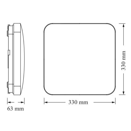 Osram - Plafonieră LED SQUARE 24W/230V 33x33 cm