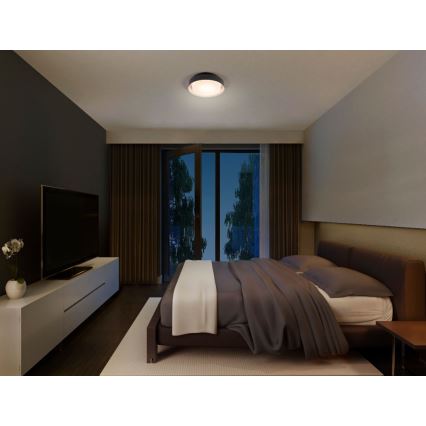 Osram - Plafonieră ORBIS MADRID, 2x E27, 10 W, 230 V, Ø29 cm, neagră